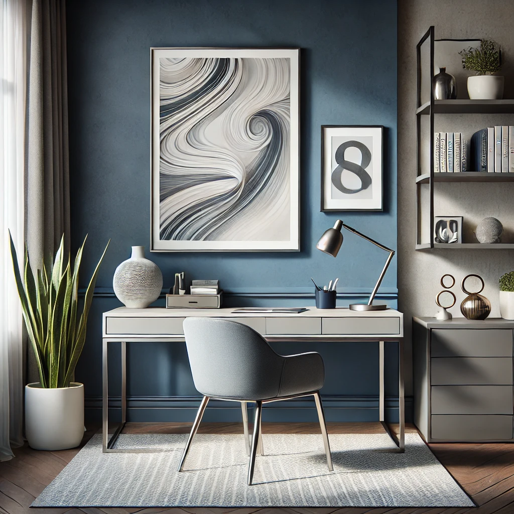 Blue and Gray Home Office Decor Ideas: A Blend of Serenity and Sophistication
