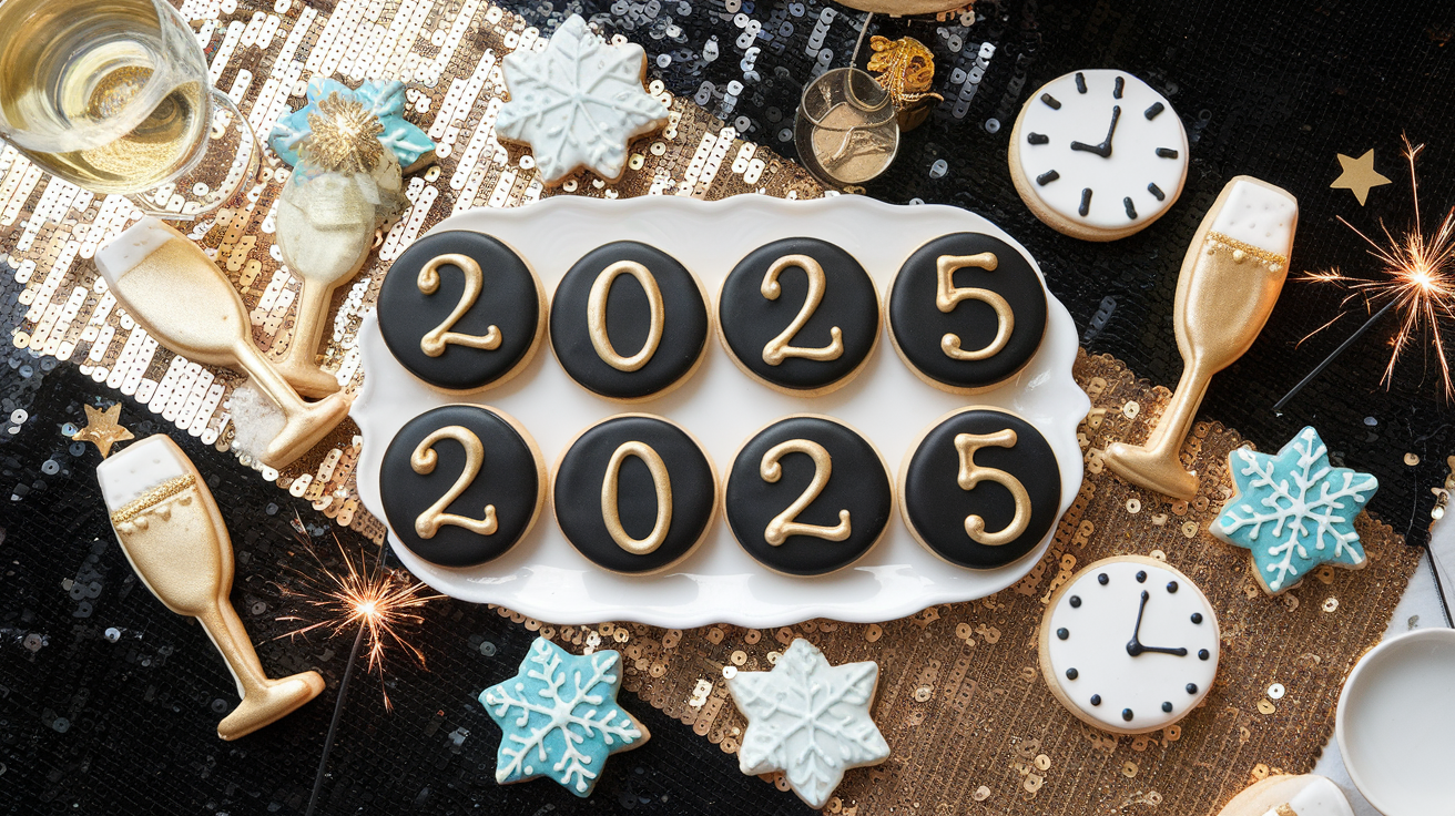 A Sweet Start to the New Year: Fancy Decorated Cookies for Your NYE Party