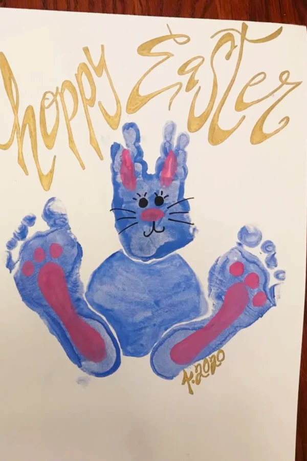 Bunny Footprint Art - Instagram Attribution: @thegingypants