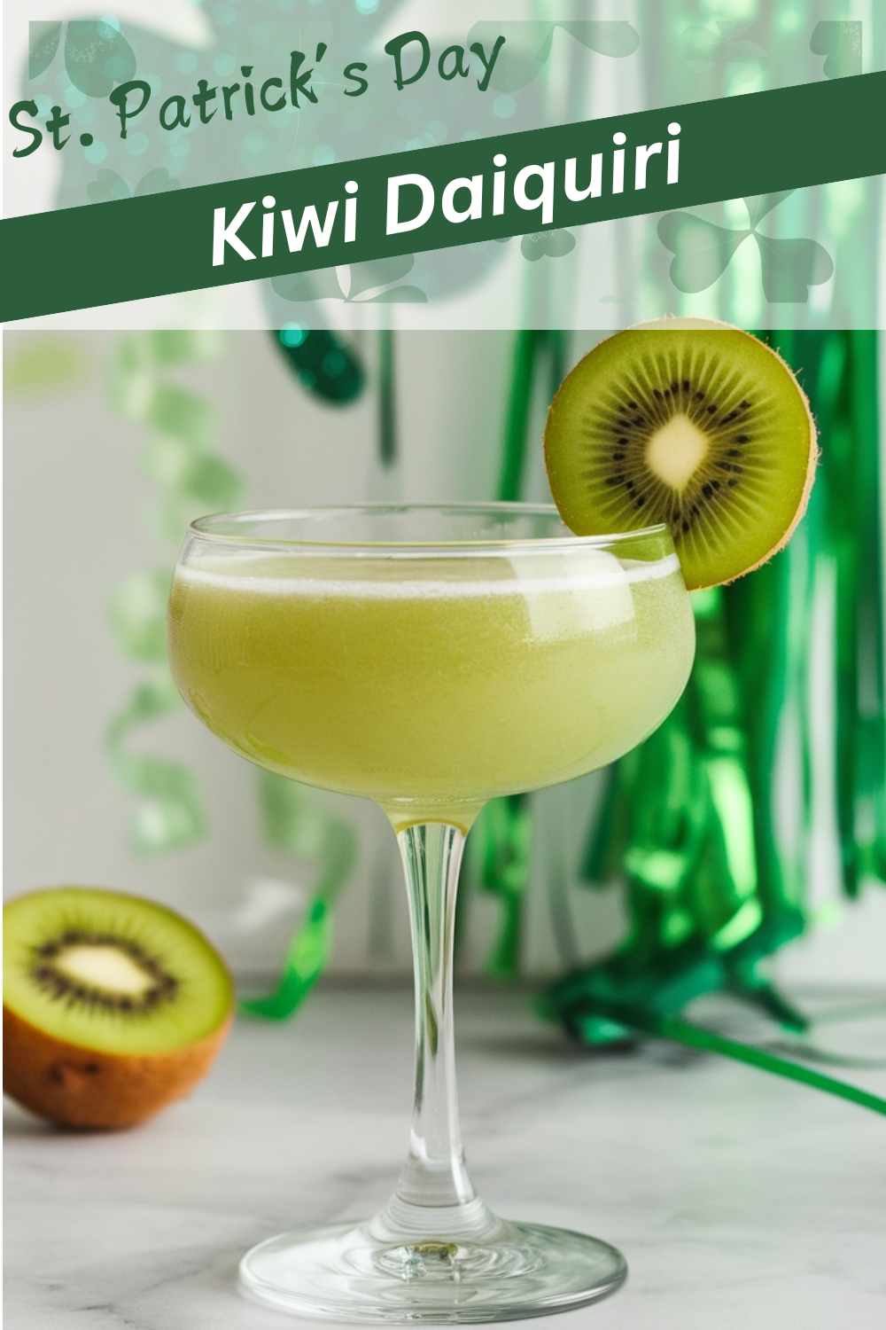 Refreshing Kiwi Daiquiri Cocktail for St. Patrick’s Day