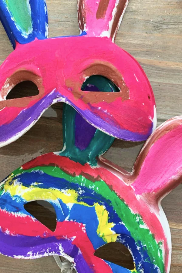 Painted Bunny Mask - Instagram Attribution: @playeatcleanrepeat