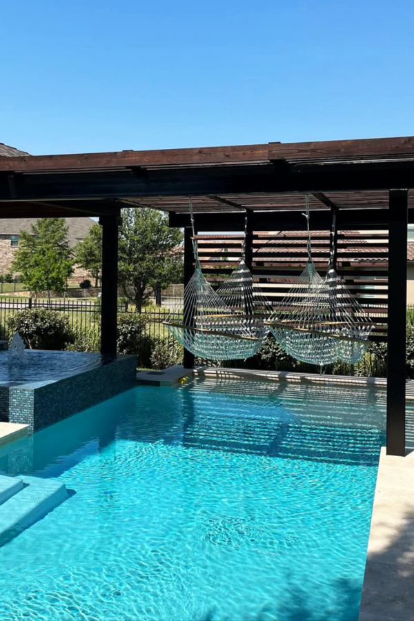 Poolside Hammock Paradise for Pool Deck Decorating Ideas