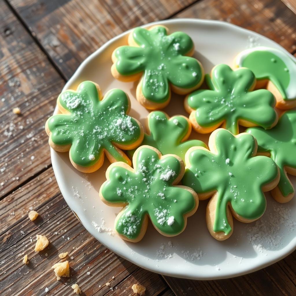 Vanilla Bean Shamrock Cookies