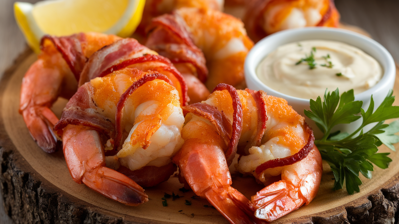 Crispy Bacon Wrapped Shrimp Air Fryer Recipe