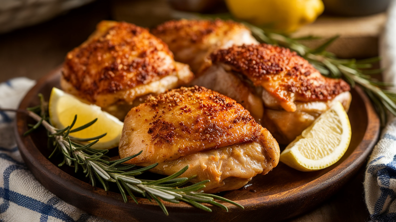 Juicy Air Fryer Chicken Thighs Bone In Skin On